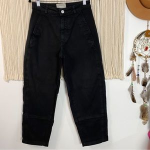 Everlane Straight Crop Black Denim Seam Detail Jeans Size 4